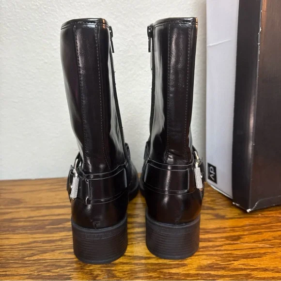 Dolce Vida Armonda Black, Shiny Harness Moto-chic boots size 8.5M - Picture 7 of 9